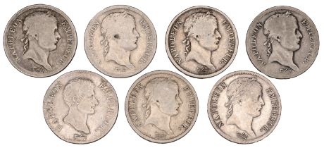 Napoleon I, 2 Francs (7), 1806a, 1808i, 1809b, 1811b, 1812h, 1812w, 1813q (Gad. 496, 500, 50...