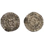 Henry VI (First reign, 1422-1461), Trefoil issue, Groat, class B/A mule, London, mm. crosses...