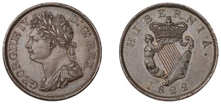 George IV, Halfpenny, 1822 (S 6624). About extremely fine but with a few rim nicks Â£100-Â£120