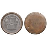 Removal of Temple Bar, 1878, a uniface lead medal by C.H. and J. Mabey for Taylor, Foot and...