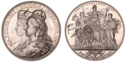 Victoria, Golden Jubilee, 1887, a bronze medal by A. Scharff, for the Corporation of the Cit...