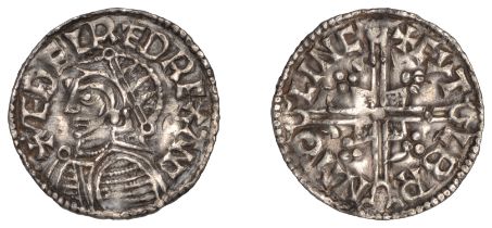 Ã†thelred II (978-1016), Penny, Helmet type, Lincoln, Cytelbjorn, cytlbrn m'o linc, 1.53g/6h...