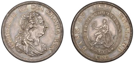 George III (1760-1820), Bank of England, Dollar, 1804, types A/2 (ESC 1925; S 3768). Cleaned...