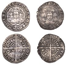 Edward III, Pre-Treaty period, Halfgroats (2), series C, mm. cross 1, 2.13g/5h, series F, mm...