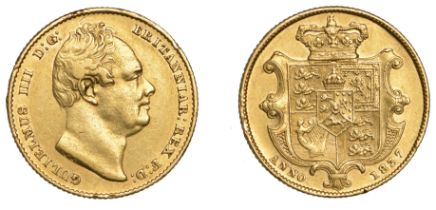 William IV (1830-1837), Sovereign, 1837 (M 21; S 3829B). Possibly removed from a mount, othe...