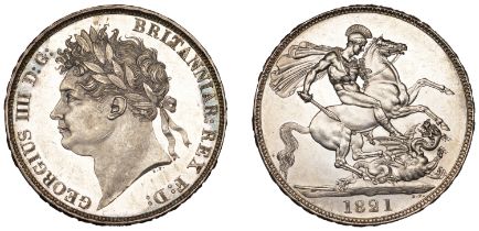 George IV (1820-1830), Crown, 1821, edge secundo (ESC 2310; S 3805). Better than extremely f...