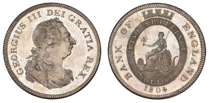 George III (1760-1820), Bank of England, Dollar, 1804, types A/2b, k inverted, edge plain, 2...