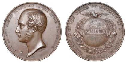 Great Exhibition, Hyde Park, 1851, a copper Exhibitor's Medal by W. Wyon, bust of Prince Alb...