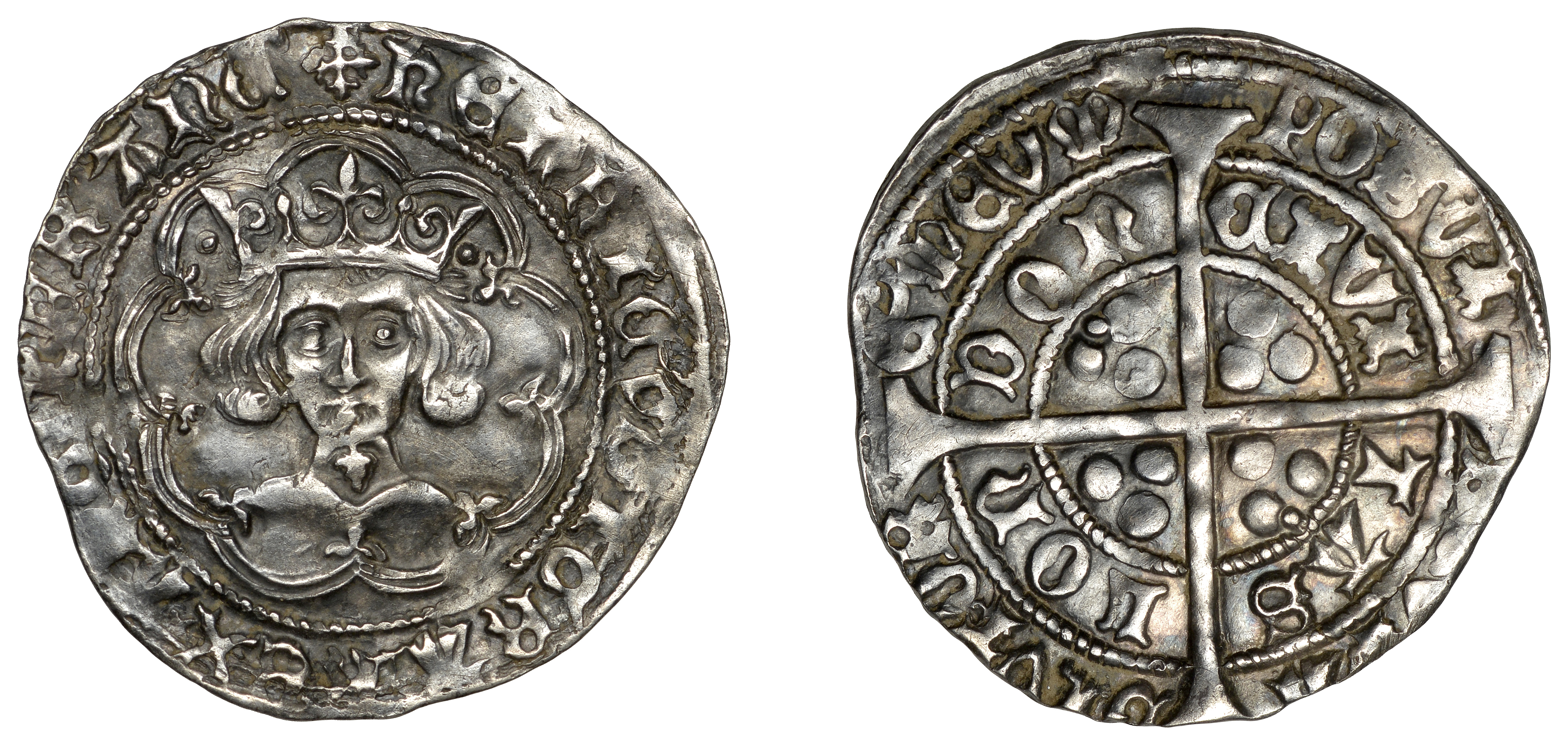 Henry VI (First reign, 1422-1461), Lis-Pellet issue, Groat, London, mm. cross IIIb on obv. o...