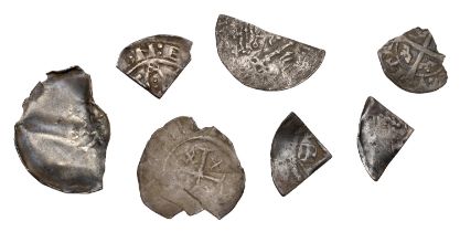 Henry I, cut Farthing, Pellets in Quatrefoil type, York? (cf. S 1275); together with other h...