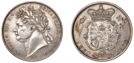 George IV (1820-1830), Halfcrown, 1820 (ESC 2357; S 3807). Sometime cleaned, nearly extremel...