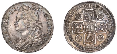 George II (1727-1760), Shilling, 1743, roses (ESC 1720; S 3702). Minor flecking within field...