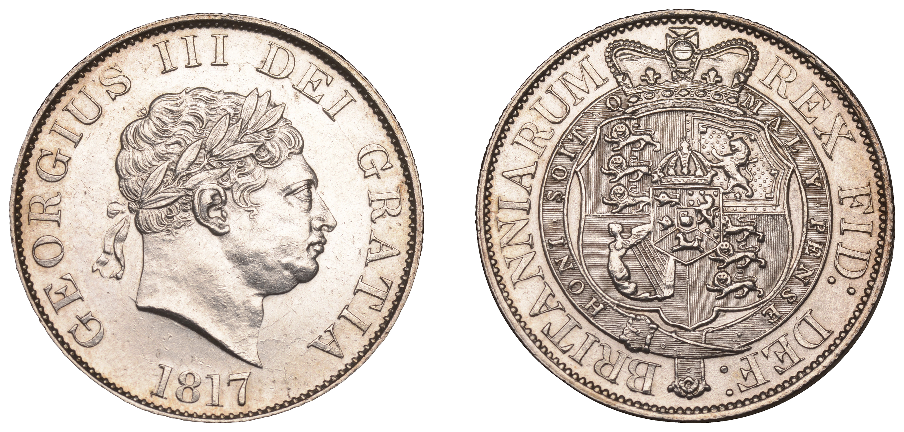 George III (1760-1820), New coinage, Halfcrown, 1817, small head (ESC 2096; S 3789). Of brig...