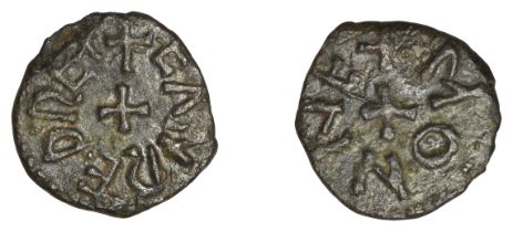 Kings of Northumbria, Eanred (810-41), Phase II, Styca, Monne, eanred rex around cross, rev....