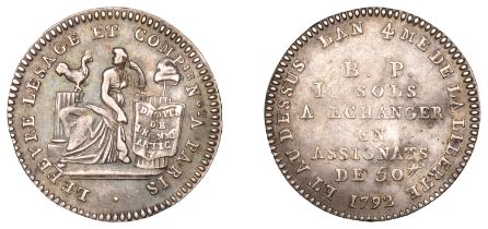 PARIS, Lefevre Lesage et Compagnie, 10 Sols, 1792, 21mm (Gad. 9.2). Very fine Â£60-Â£80