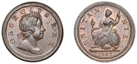 George I (1714-1727), Halfpenny, 1717 (BMC 768; S 3659). Good extremely fine, some original...