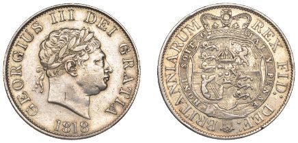 George III (1760-1820), New coinage, Halfcrown, 1818 (ESC 2099; S 3789). Small reverse edge...