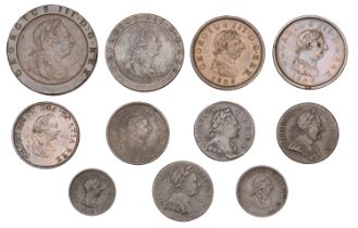 George III, miscellaneous base metal coins (11), various denominations [11]. Fair to very fi...