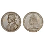 Death of Oliver Cromwell, 1658, a bronze aftercast of the Dutch medal, laureate bust left, r...
