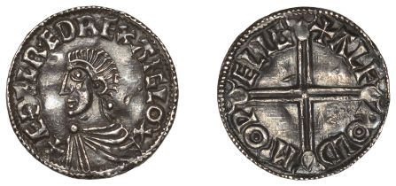 Ã†thelred II (978-1016), Penny, Long Cross type, Wallingford, Alfweald, alfpold m'o pelig, 1....