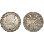 Charles II (1660-1685), Crown, 1677, third bust, edge vicesimo nono (ESC 398; S 3358). Fine...