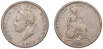 George IV (1820-1830), Penny, 1827 (BMC 1430; S 3823). Fine, rare Â£80-Â£100
