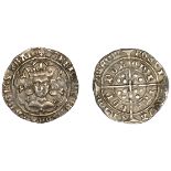 Henry VI (First reign, 1422-1461), Trefoil issue, Groat, class C, London, mm. cross IIIb on...