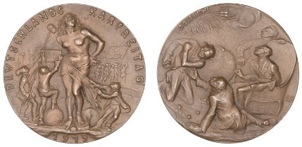 GERMANY, Deutschlands Karfreitag [Germany's Good Friday], 1919, a bronze medal by K. Goetz,...