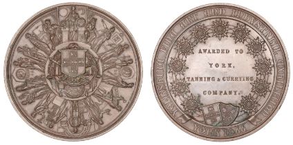 Yorkshire Fine Art and Industrial Exhibition, York, 1866, a bronze award medal by Ottley, ci...