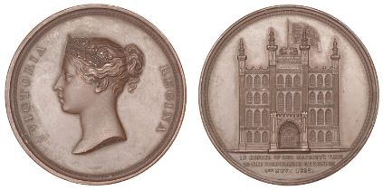 Victoria, Visit to the Guildhall, 1837, a copper medal by W. Wyon for the Corporation of Lon...