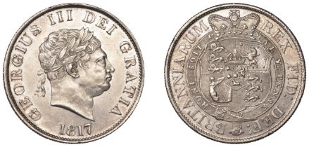 George III (1760-1820), New coinage, Halfcrown, 1817, small head (ESC 2096; S 3789). Of brig...