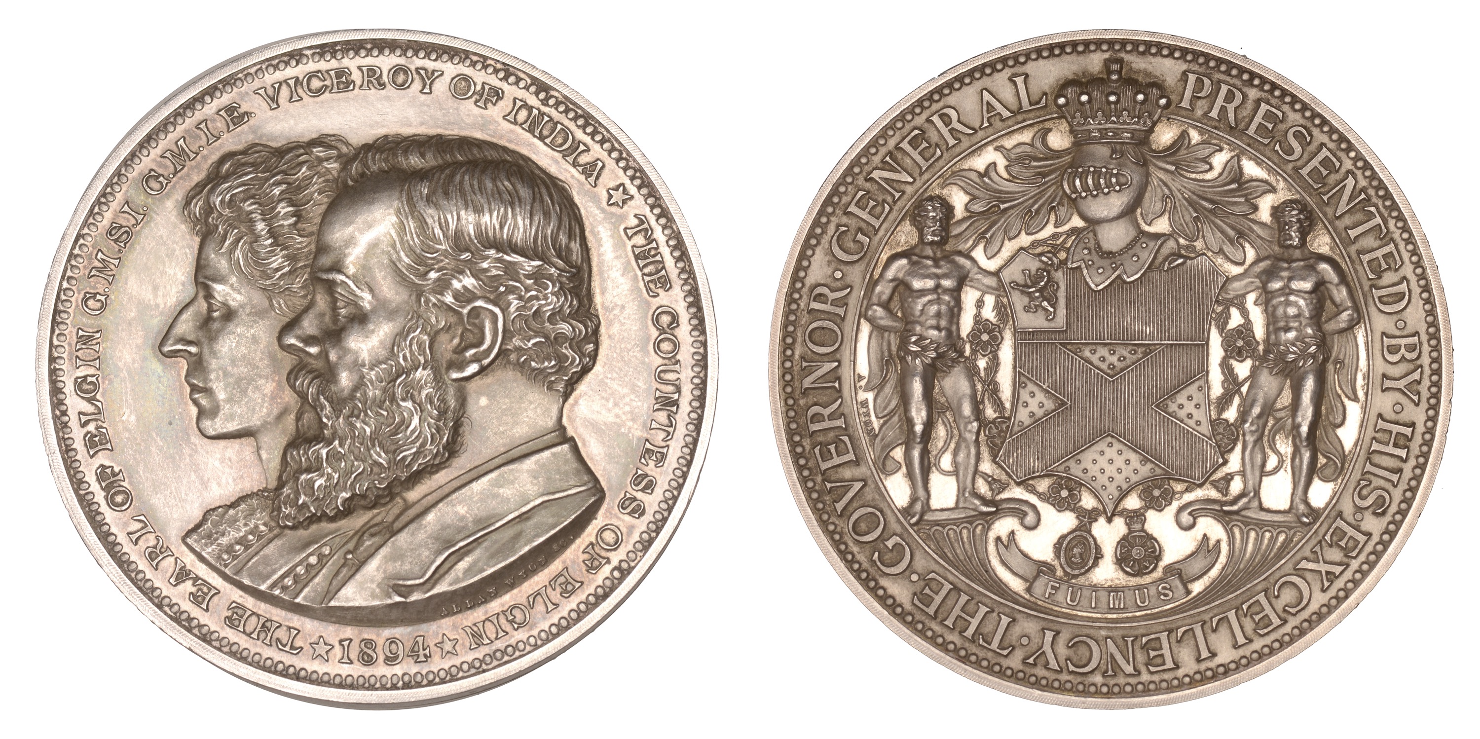 INDIA, Elgin's Viceroy Presentation Medal, 1894, a silver award of Victor Alexander Bruce, E...