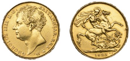 George IV (1820-1830), Two Pounds, 1823, edge iv (Hill T6; S 3798). Gilt and removed from a...