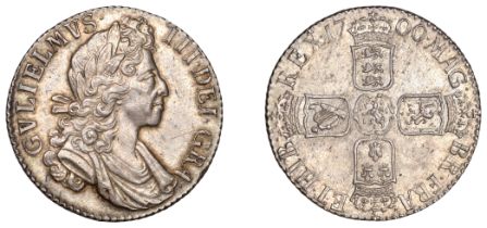 William III (1694-1702), Shilling, 1700, fifth bust (ESC 1150; S 3516). Extremely fine and b...