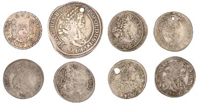 Austria, Leopold I, 15 Kreuzer, 1678; 3 Kreuzer (3), 1693, 1698, 1704; Joseph I, 3 Kreuzer (...