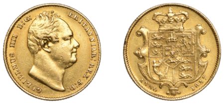 William IV (1830-1837), Sovereign, 1837 (M 21; S 3829B). Very fine Â£700-Â£800
