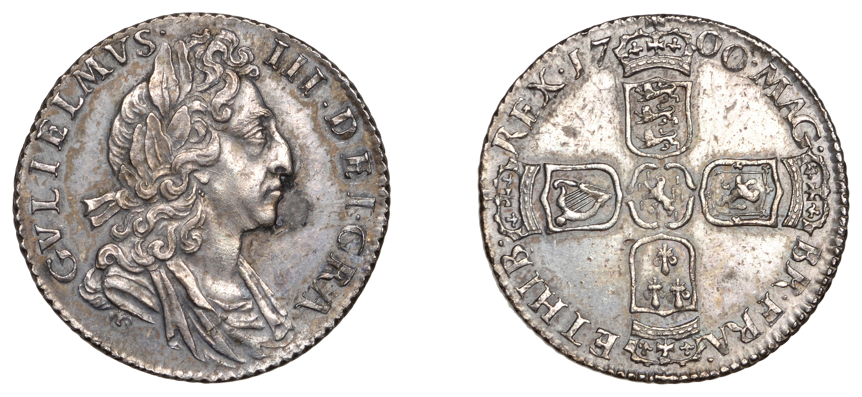 William III (1694-1702), Sixpence, 1700, third bust (ESC 1250; S 3538). Small stain in obver...