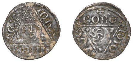 John (as King), Third coinage, Penny, Dublin, Roberd, roberd on dive, 1.35g/10h (S 6228; DF...