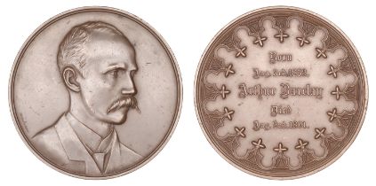 INDIA, Asiatic Society of Bengal, Barclay Medal, 1891, a bronze award by Devigne-Hart, bust...