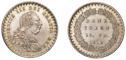 George III (1760-1820), Bank of England, Eighteen Pence, 1812, type 1 (ESC 2114; S 3771). Ex...