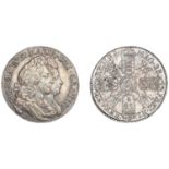 William and Mary (1688-1694), Halfcrown, 1693, stops after gratia and before rex, edge qvint...