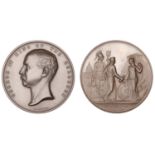 Visit of George I of Greece to London, 1880, a bronze medal by G.G. Adams, bust left, rev. L...