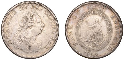 George III (1760-1820), Bank of England, Dollar, 1804, types A/2 (ESC 1925; S 3768). About f...