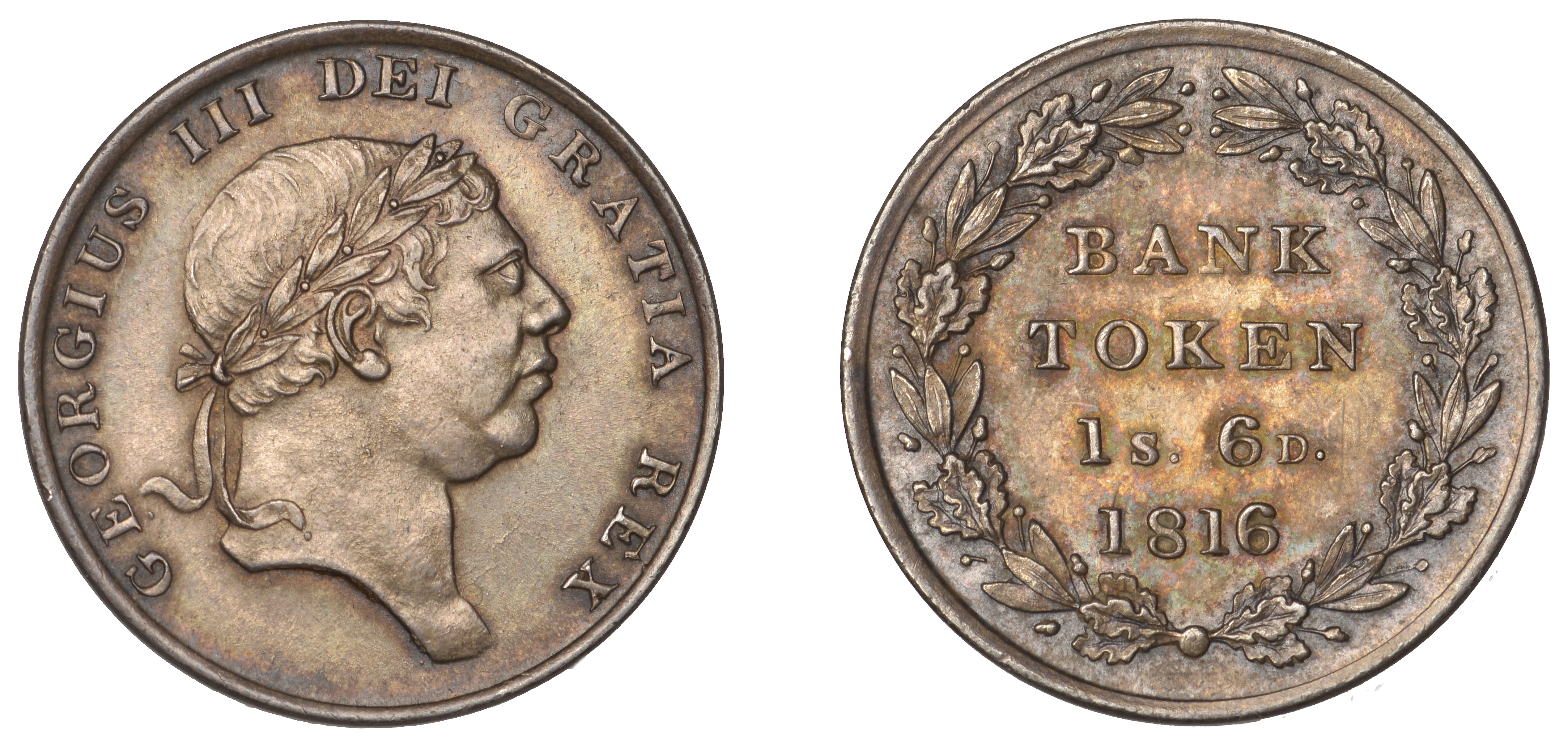 George III (1760-1820), Bank of England, Eighteen Pence, 1816 (ESC 2123; S 3772). Extremely...