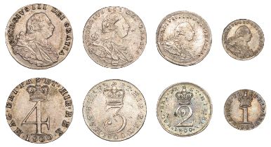George III (1760-1820), Pre-1816 issues, Maundy set, 1800 (ESC 2239; S 3764) [4]. Twopence s...