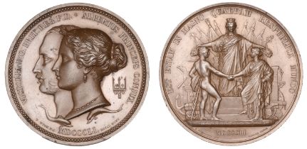 Great Exhibition, Hyde Park, 1851, Council Medal, a copper award by W. Wyon and J.F. Domard,...