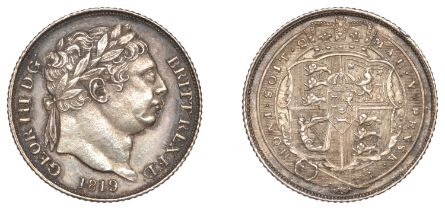 George III (1760-1820), New coinage, Sixpence, 1819, small 8 in date (ESC 2202; S 3791). Ext...