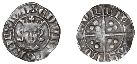 Edward III (1327-1377), Third (Florin) coinage, Penny, unusual type A, London, low crown, cu...