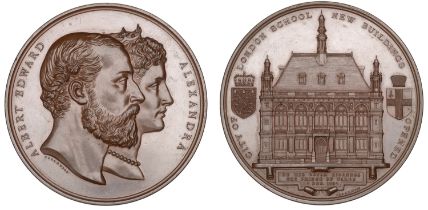City of London School, New Buildings Opened, 1882, a bronze medal by J.S. & A.B. Wyon for th...