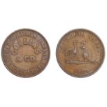 Australia, New South Wales, BATHURST, Collins & Co., Penny, 1864 (G 46; A 72). Some light sc...